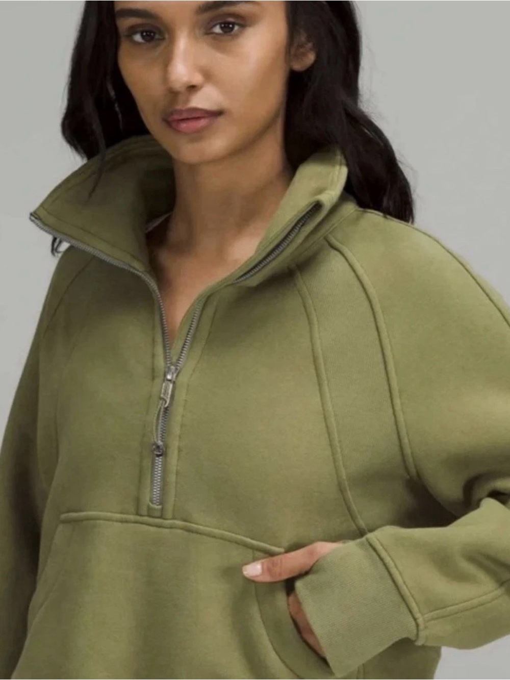 lululemon athletica Olive Green Half-Zip Pullover - Picture 2 of 8